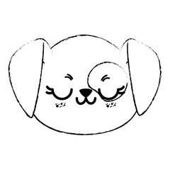 kawaii dog animal icon over white background vector illustration