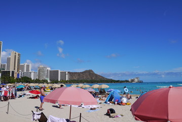 ダイヤモンドヘッドとワイキキビーチ