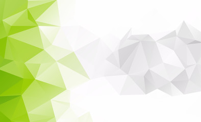 Fototapeta premium Abstrakcyjna zieleń składająca się z trójkątów. Geometryczne tło w stylu origami z gradientem. Trójkątny projekt dla Twojej firmy.