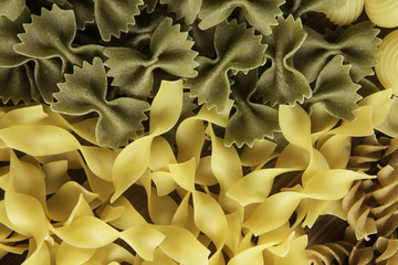 Close of uncooked macaroni