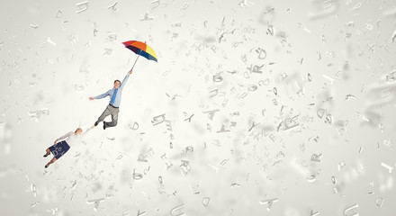 Hand of help and protection . Mixed media