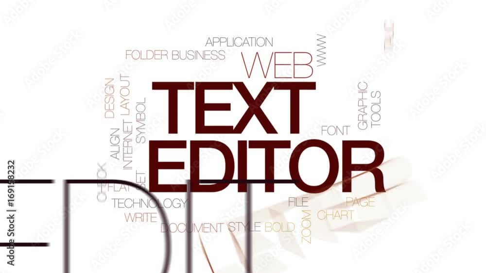 Poster text editor animated word cloud, text design animation. kinetic typography.