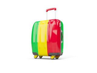 Luggage with flag of mali. Suitcase isolated on white