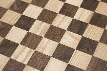 Board game checkers texture with wood hand made board antique style and rustic sense.