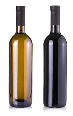 Wine bottles isolated on white