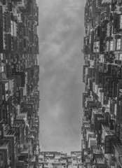 Hong Kong High Rises black and white - 169160004