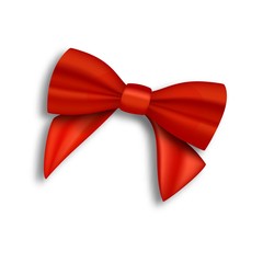 Illustration of Vector Realistic Red Ribbon Isolated