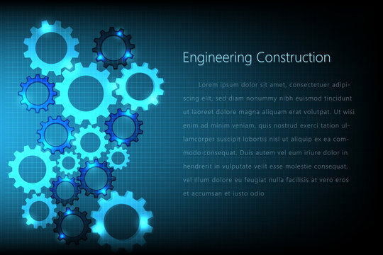 abstract gear engineering construction template design background, vector illustration
