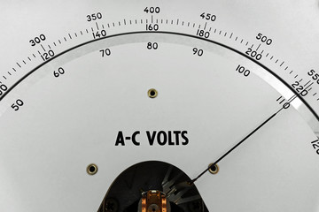 Voltmeter, analog style meter, multi-range meter, alternating current, AC volts