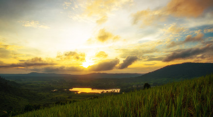 Landscape with beautiful sky.