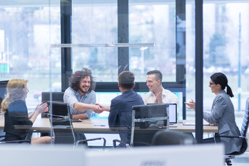 cloasing the deal in modern office interior