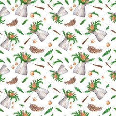 Vintage Christmas Coffee Pattern