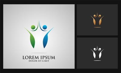 abstract team human icon vector logo