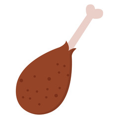 Fried chicken flat icon, vector sign, colorful pictogram isolated on white. Symbol, logo illustration. Flat style design