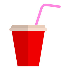 Milk shake flat icon, vector sign, colorful pictogram isolated on white. Symbol, logo illustration. Flat style design