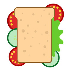 Sandwich flat icon, vector sign, colorful pictogram isolated on white. Symbol, logo illustration. Flat style design
