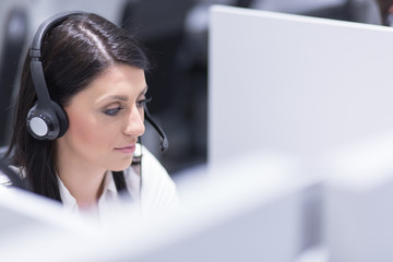 female call centre operator doing her job