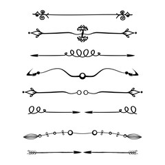 Fototapeta premium set of calligraphic design elements and page decor.