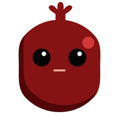 Garnet  flushed face emoji vector illustration. Flat style design. Colorful graphics