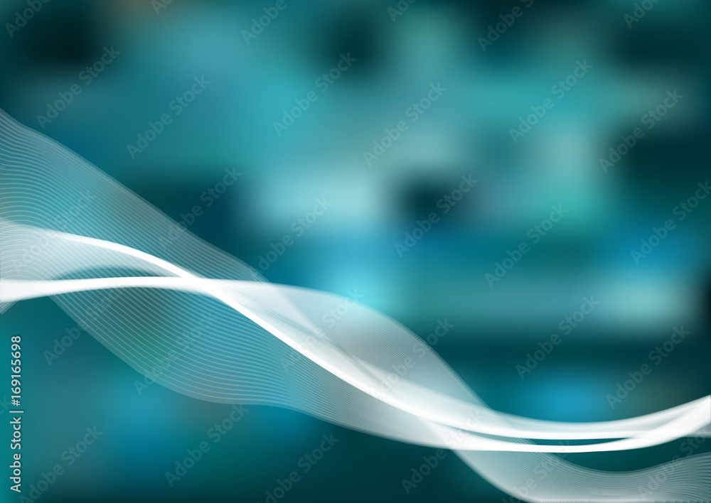 Aufkleber Abstract teal background whit design elements, turquoise gradient texture backdrop.