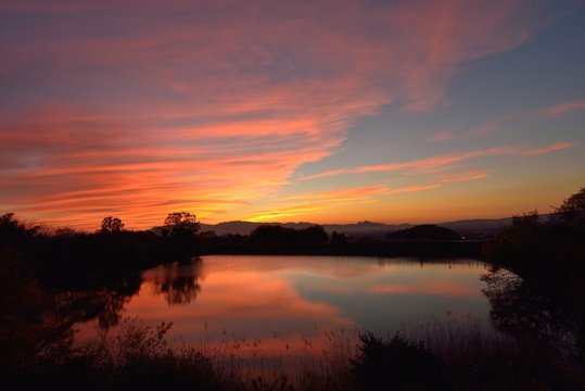 井寺池の夕焼け