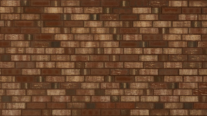 Background of old vintage red and white brick wall texture