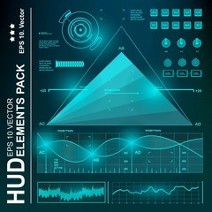Futuristic virtual graphic touch user interface, HUD