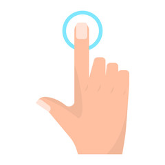 Single tap touch screen gesture vector illustration. Flat style design. Colorful graphics