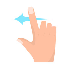 Swipe left touch screen gestures vector illustration. Flat style design. Colorful graphics