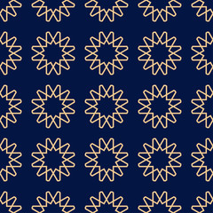 Geometric pattern for wallpapers. Golden blue seamless background