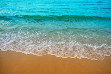 abstract seascape and wave bubble on sand
