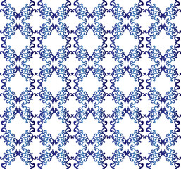 Vintage Seamless blue pattern. Decorative ornament backdrop for fabric, textile, wrapping paper