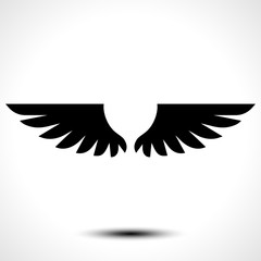 Wings icon isolated on white background. Vector illustration 