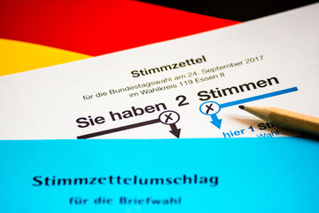Stimmzettel Briefwahl Bundestag 2017