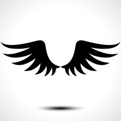 Wings icon isolated on white background. Vector illustration 