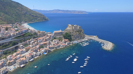 Beautiful aerial view of Scilla, Calabria - Italy - obrazy, fototapety, plakaty