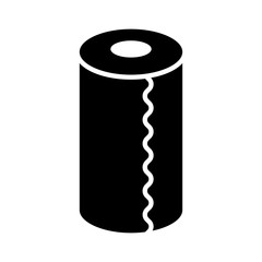 Roll of vertical disposable paper towels flat vector icon for apps and websites