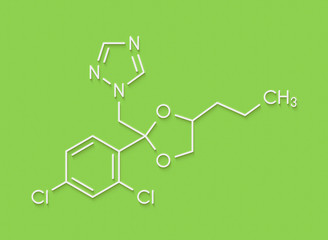 Propiconazole antifungal molecule (triazole class). Skeletal formula.