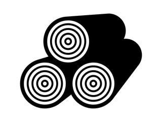 Stack of timber / lumber wood logs flat vector icon for apps and websites
