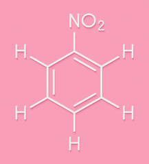 Nitrobenzene solvent molecule. Skeletal formula.