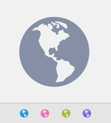 American Continents On Earth - Granite Icons. A professional, pixel-perfect icon designed on a 32x32 pixel grid and redesigned on a 16x16 pixel grid for very small sizes.