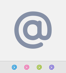 At Sign - Granite Icons. A professional, pixel-perfect icon designed on a 32x32 pixel grid and redesigned on a 16x16 pixel grid for very small sizes.