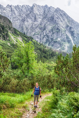 Fototapeta na wymiar Hiker woman at High Tatras, Slovakia