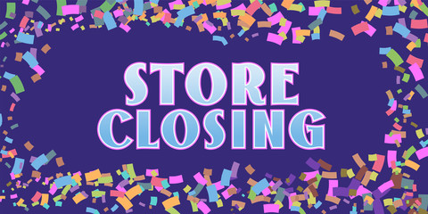 Store closing vector illustration with abstract background