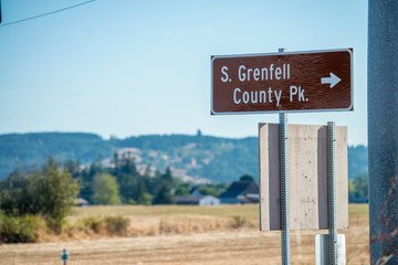 Stuart Grenfell County Park sign near Willamina and Sheridan, OR