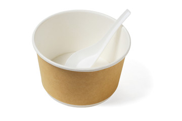 Paper Bowl With Plastic Spoon