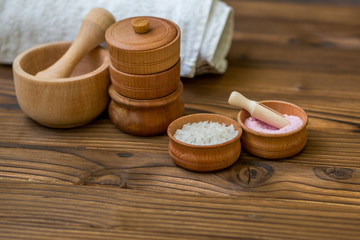Set for spa and beauty. Bathroom and shower relaxation.
