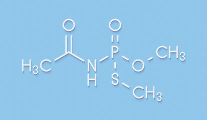 Acephate insecticide molecule. Skeletal formula.