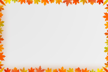 autumn maple leaf border composition