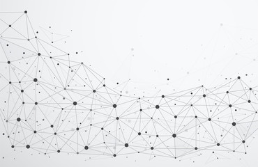 Global network connections with points and lines. Wireframe of n